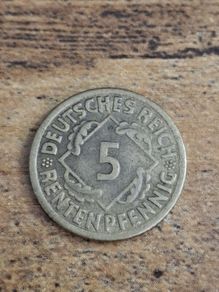 German Empire, Germany, 5 Rentenpfennig 1924 F - free standard postage