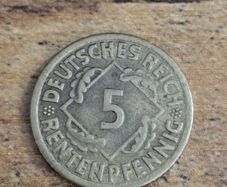 German Empire, Germany, 5 Rentenpfennig 1924 F - free standard postage