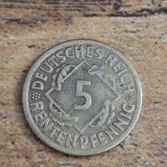 German Empire, Germany, 5 Rentenpfennig 1924 F - free standard postage