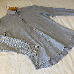Mens DKNY Slim Shirt Blue White check 16.5