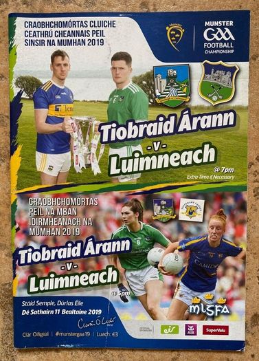 2019 Tipperary v Limerick - GAA Munster Football Quarter Final Programme