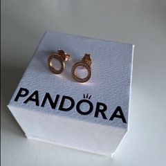 Pandora rose gold earrings