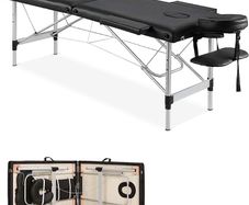 Massage Table Portable Massage Bed Lash Bed Facial Table SPA Bed 2 Section Aluminum Height Adjustment Carrying Bag & Accessories (FREE SHIPPING)