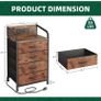 Bedside Table Cabinet with Drawers and Charging Station, Small Nightstand for Bedroom, Storage Chest of Drawers for Living Room, Hallway, Entryway, Rustic Brown Image 3