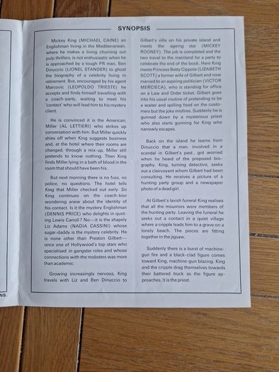 1972 PULP Press Kit Michael Caine