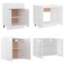 4 Piece Kitchen Cabinet Set High Gloss White Chipboard Image 5