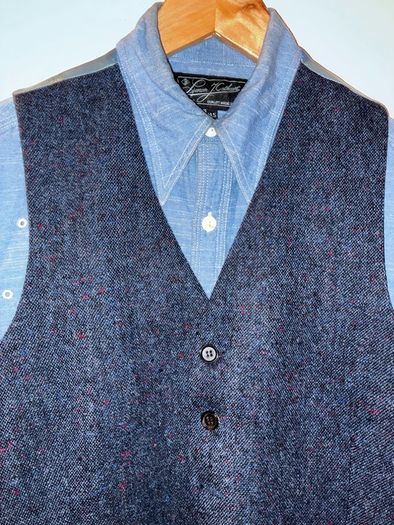 Tweed herringbone blazer and waistcoat sz m