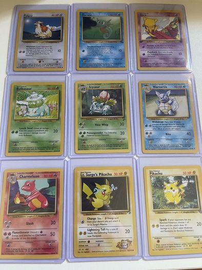 Lot of 9 Vintage Pokemon Cards - Great Condition