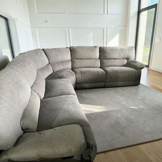 Light grey corner recliner sofa couch