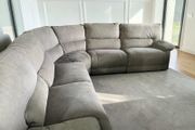 Light grey corner recliner sofa couch