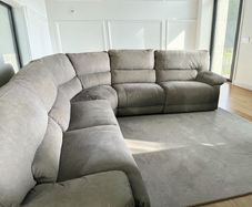 Light grey corner recliner sofa couch