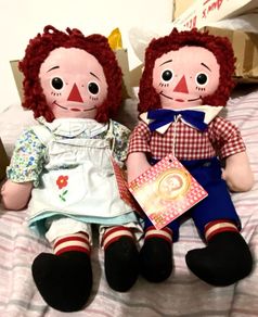 Knickerbocker Raggedy Ann and Andy dolls 1970 mint w box