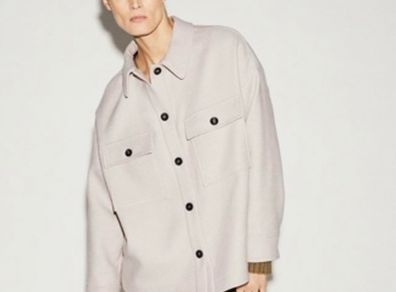 Fab Zara Cream Premium Manteco Italian Wool Blend Oversized Shacket