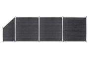 WPC Fence Set 3 Square + 1 Slanted 619x186 cm Grey