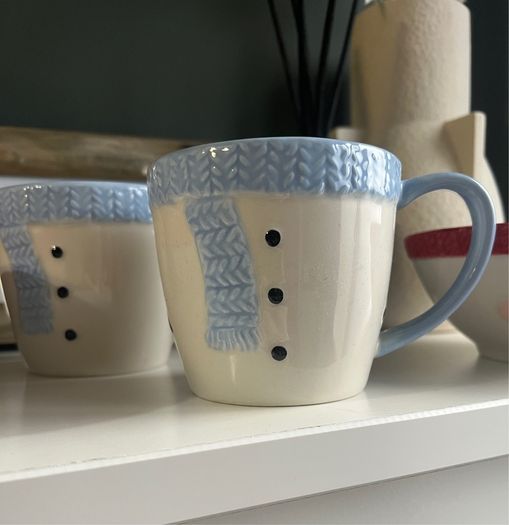 Christmas Snowman Mug & Bowl 4-Piece Set