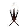 Vintage Italian Mahogany  Brass Magazine Rack attributed to Ico Parisi 1950s Image 3