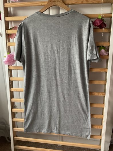tshirt grey longline Topman tshirt small