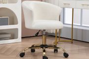 Office chair ergonomic height-adjustable swivel comfortable seat steel base white