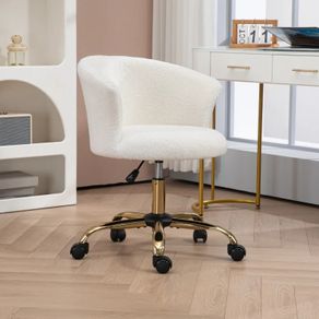 Office chair ergonomic height-adjustable swivel comfortable seat steel base white