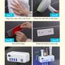 UV Smart Toothbrush Holder Rechargeable Wall Mounted Toothpaste Dispenser with Sterilizer Functio Image 4
