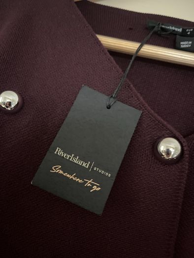 River Island BNWT wine cardigan with studs