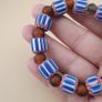 Vintage Venetian Style Chevron & African Glass Beads Bracelet Image 7