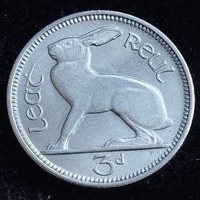 Ireland - 1968 - 3 Pence - Hare - High Grade - KM.12a - [#2054]