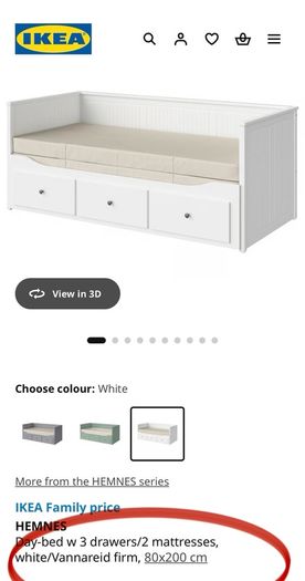 IKEA ASVANG Foam mattress, firm/white, 80x200cm