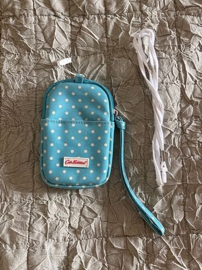 Cath Kidston Polka Dotted Blue Gadget Case for IPod, Camera Etc.