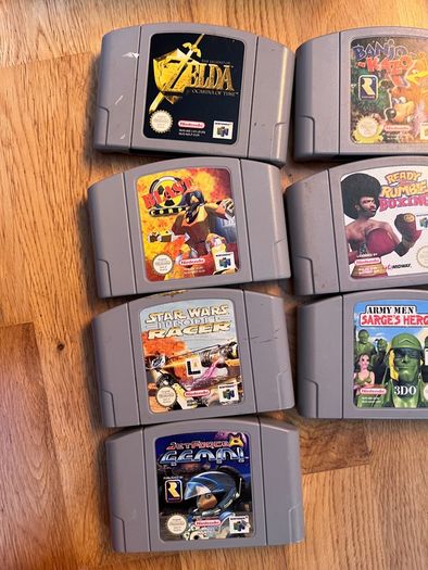 Nintendo 64 N64 2 ORIGINAL Controllers 10 Games Zelda, Banjo, Jet Force Gemini