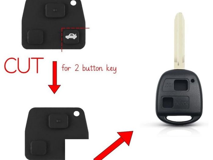 Key Matrix 2 or 3 Button Rubber Replacement Pad For Toyota Corolla Rav4 yaris Celica Prado Remote Key Fob