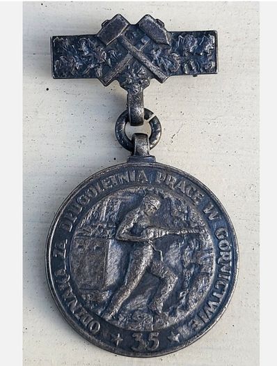 Full set of Polish PRL Mining Medals Badges Lot 25 35 50 Years Service Coal Miner Awards