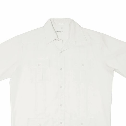 Christian Dior Mens Plain Shirt Cream 90s L
