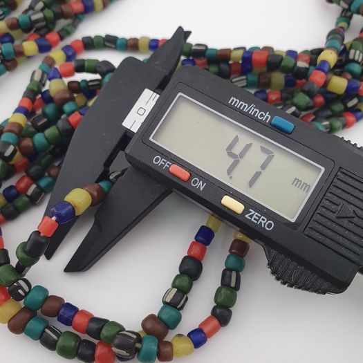 Antique African Style MultiColor 4-5.5mm Glass Beads Necklace Strand