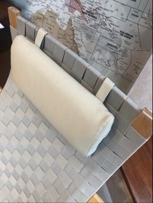 Ltd Ed Vintage Chair with Woven Strap Seat and Leather Headrest