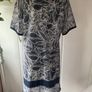 dress navy pattern tunic style dress short sleeves size 12 Image 2