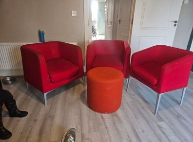 Italian chairs and footstool