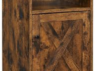 main image for ad _Bedside Table with 1 Open Compartment and Door, Side Table for Bedroom, Living Room, Office, 40 x 40 x 60 cm, Vintage Brown