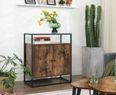 New Vintage Storage Cabinet WIth Glass Top - FREE P&P