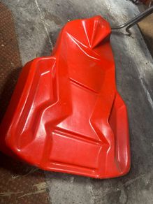 Mechanic's creeper, red moulded plastic
