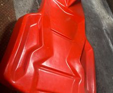 Mechanic's creeper, red moulded plastic