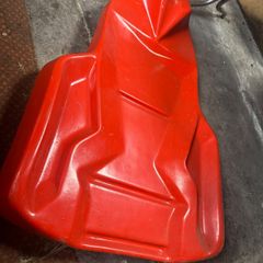 Mechanic's creeper, red moulded plastic