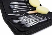 15 pcs Paint Brush Set for Acrylic Oil Watercolour Gouache Painting Includes Pop-up Carrying Case with Palette Knife and 2 Sponges