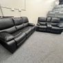 Rita Black Leather Manual Recliner Sofa Image 2