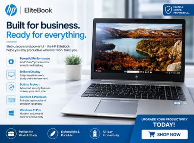 HP EliteBook 850 G6 Intel i7 8th Gen | 16GB RAM | 256GB SSD | Windows 11 | Office 2021