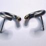 Earrings 14k gold titanium C hoop matte finish Image 9