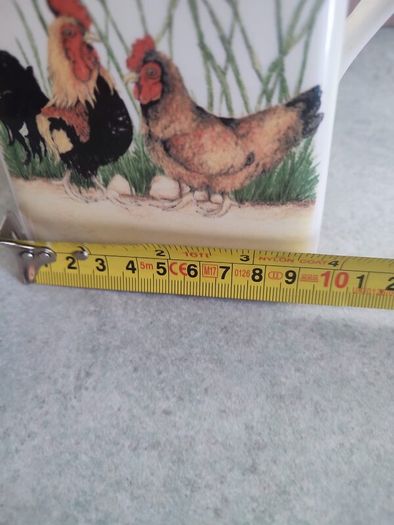 Cockerel  Hand Painted Cockerel / Rooster  Pottery large tall gravy jug