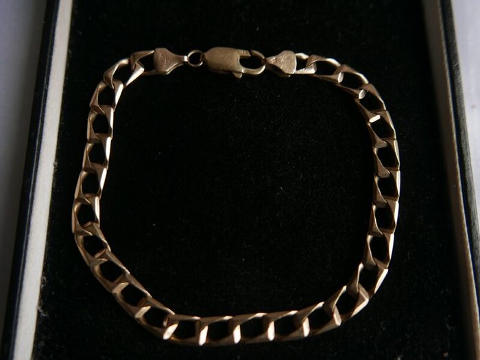 Vintage Solid Gold 9 Ct Gold 375  Men's Bracelet 8,5" -  9,97g
