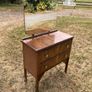Vintage Mid-Century Wooden Dressing Table with Mirror Image 2