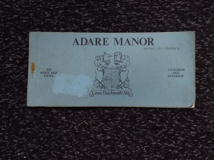 Ireland Postcards : Adare Manor Booklet , Six Postcard Views " Exterior and Interior